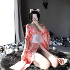 Japanese Kawaii Pink Kimono Cosplay Lingerie 2