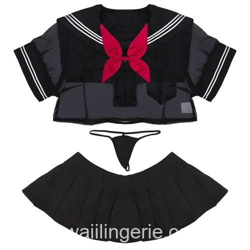 Adorable Anime Student Uniform Cosplay Lingerie 7