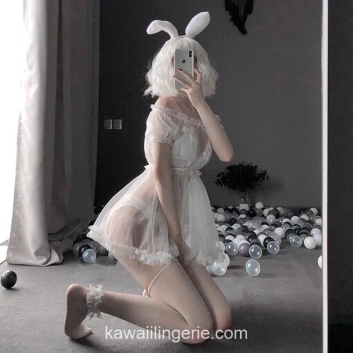 img_1_Kawaii-Lace-Babydoll-Lingerie-Pajamas-Set-for-Women-Off-Shoulder-Tulle-Temptation-See-Through-Dress-Erotic.jpg_.webp Romantic Lolita Nightdress Sleepwear Cosplay Lingerie