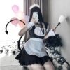 img_1_Sexy-Cute-Lace-Up-Black-and-White-Maid-Dress-Role-Play-Costume-Transparent-Chiffon-Cosplay-Anime.jpg_.webp Adorable Maid Dress Cosplay Lingerie