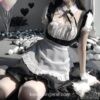 img_2_Sexy-Cute-Lace-Up-Black-and-White-Maid-Dress-Role-Play-Costume-Transparent-Chiffon-Cosplay-Anime.jpg_.webp Adorable Maid Dress Cosplay Lingerie