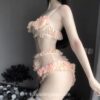 Sexy Pink Lace Lolita Style Cosplay Lingerie 12