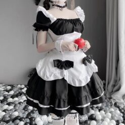 Off Shoulder Ruffle Puff Sleeve Maid Lingerie 1