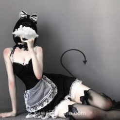French Maid Short Mini Lace Gothic Maid Lingerie French Maid Short Mini Lace Gothic Maid Lingerie