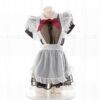 Cute Bowknot Transparent Cosplay Costumes Maid Lingerie 4 Cute Bowknot Transparent Cosplay Costumes Maid Lingerie 4
