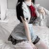 Cute Bowknot Transparent Cosplay Costumes Maid Lingerie 1 Cute Bowknot Transparent Cosplay Costumes Maid Lingerie 1