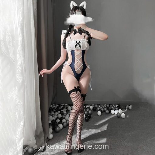 Sexy Maid Cosplay One Piece Bodysuit Lingerie 11