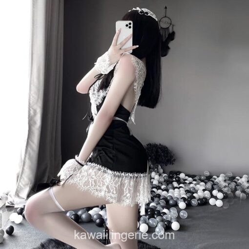 Sexy Anime Fancy French Maid Lace Apron Lingerie 7