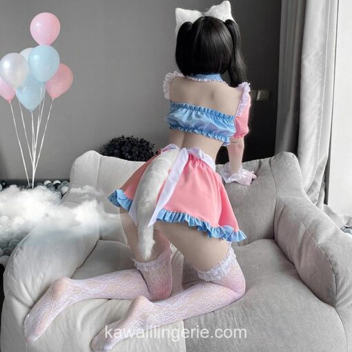 Sweet Maid Outfit Cute Cat Ear Lingerie 4