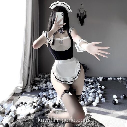 Spicy French Apron Maid Roleplay Sexy Costume Lingerie 4