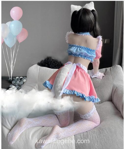 Sweet Maid Outfit Cute Cat Ear Lingerie 10