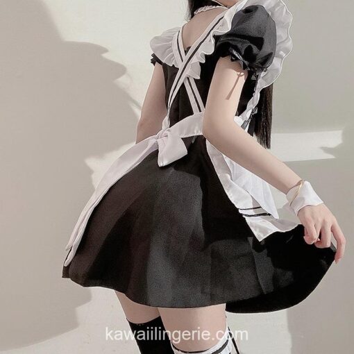 Adorable Japanese Costume Black White Maid Outfit Lingerie 3