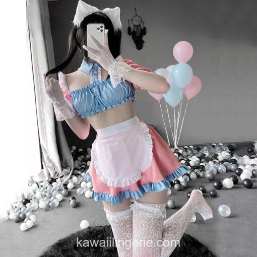 Sweet Maid Outfit Cute Cat Ear Lingerie 1