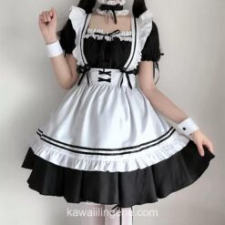 Adorable Japanese Costume Black White Maid Outfit Lingerie