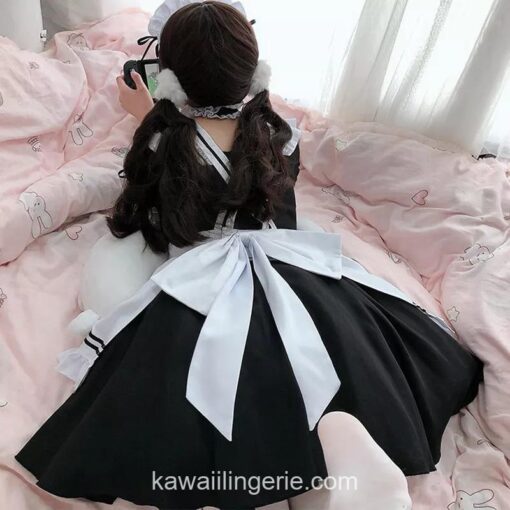 Adorable Japanese Costume Black White Maid Outfit Lingerie 10