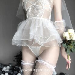 Kawaii Bride Outfit Anime See Through Cosplay Lingerie 1