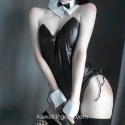 Spicy Cute Bunny Girl Faux Leather Material Rabbit Cosplay Lingerie 2