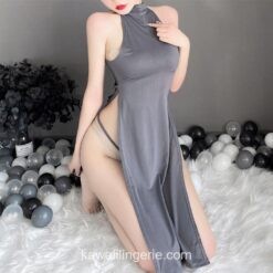 Spicy Cheongsam Slit Long Dress Backless Temptation Cosplay Lingerie 2