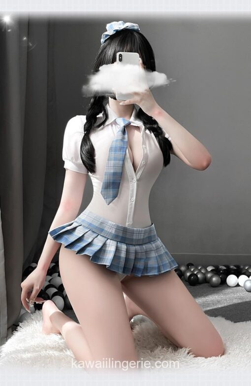 Kinky School Girl Cosplay College Pleated Skirt Anime Lingerie 11