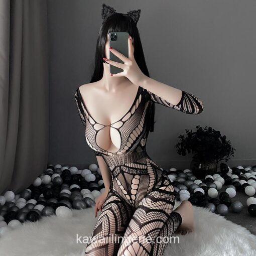 Open Crotch Bodystocking Elasticity Erotic Fishnet Cosplay Lingerie 2