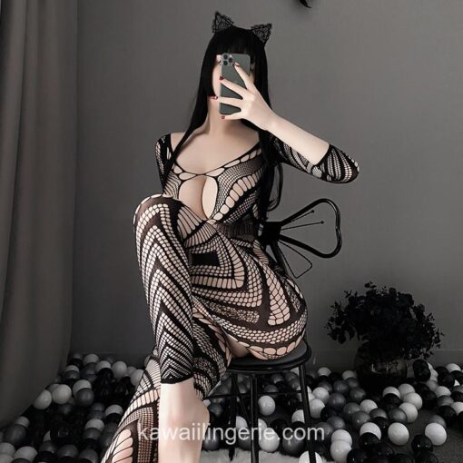 Open Crotch Bodystocking Elasticity Erotic Fishnet Cosplay Lingerie 3