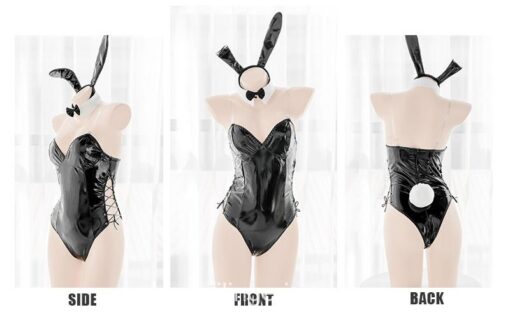 Charming Bunny Costume PU Leather One Piece Bodysuit Cosplay Lingerie 10
