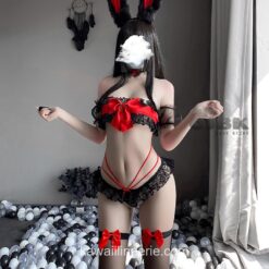 Romantic Bunny Girl With Big Bow Kawaii Lingerie 2