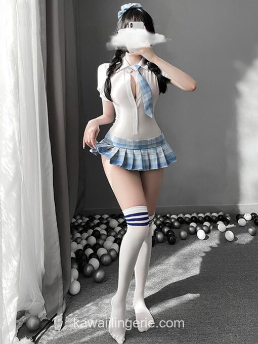 Kinky School Girl Cosplay College Pleated Skirt Anime Lingerie 6