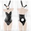 Charming Bunny Costume PU Leather One Piece Bodysuit Cosplay Lingerie 3