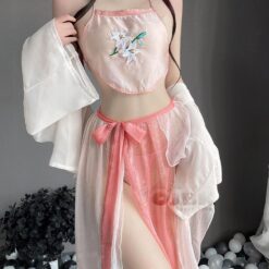 Kawaii Chinese Traditional Bathrobe Mesh Bandage Suit Cosplay Lingerie 8