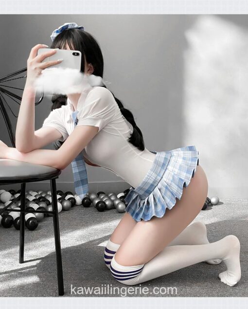 Kinky School Girl Cosplay College Pleated Skirt Anime Lingerie 9