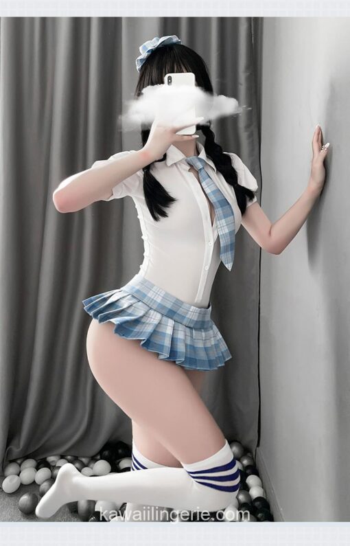 Kinky School Girl Cosplay College Pleated Skirt Anime Lingerie 7