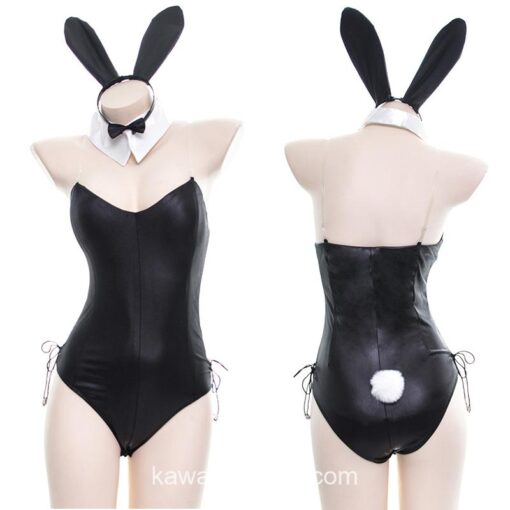 Spicy Cute Bunny Girl Faux Leather Material Rabbit Cosplay Lingerie 13