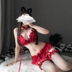 Spicy Chiffon Lace Underwear With Leadchain Bra Cosplay Lingerie 1 Spicy Chiffon Lace Underwear With Leadchain Bra Cosplay Lingerie 1