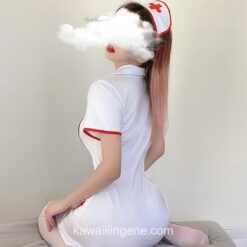 Sweet Sexy Nurse Double Zipper Cosplay Lingerie 2