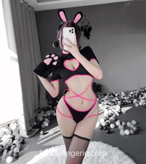 Spicy Sexy Heart-Shaped HoBunny Cosplay Costume Kawaii Lingerie 5