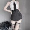 Open Chest Pencil Skirt Office Lady Seductive Secretary Cosplay Lingerie 12