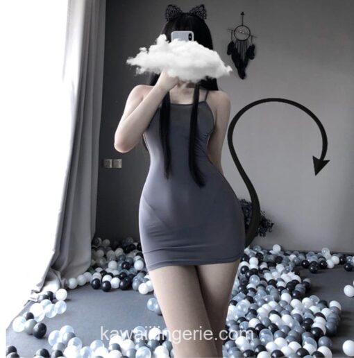 Backless Sleepwear Transparent Stretch Fabric BodySuit Kawaii Lingerie