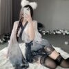 Fancy See Through Kimono Mesh Nightgown Anime Lingerie 3 Fancy See Through Kimono Mesh Nightgown Anime Lingerie 3
