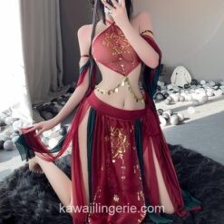 Charming Mesh Outfit Halter Lace Floral Asian Style Anime Lingerie Charming Mesh Outfit Halter Lace Floral Asian Style Anime Lingerie