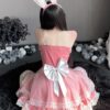 Sweet Santa Lace Dress Plush Red Cosplay Lingerie 9