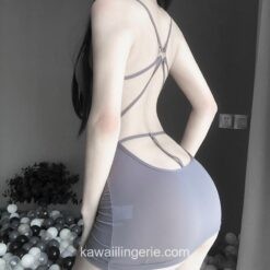Backless Sleepwear Transparent Stretch Fabric BodySuit Kawaii Lingerie 1