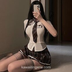 Sexy Schoolgirl Lingerie Pleated Mini Skirt Cosplay Lingeri 5