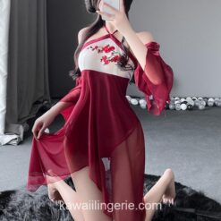 Fancy Sleepwear Halter Embroidery Blossom Anime Lingerie 1