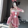 Sweet Santa Lace Dress Plush Red Cosplay Lingerie 11
