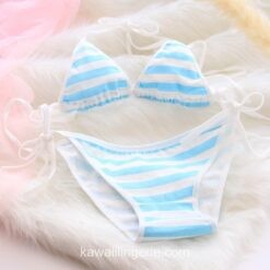 2PCS W Cute Sexy Lingerie Kawaii Striped Triangle Bikini 1 2PCS W Cute Sexy Lingerie Kawaii Striped Triangle Bikini 1