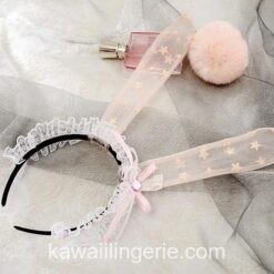 Pink Bunny Maid Transparent Costume 2
