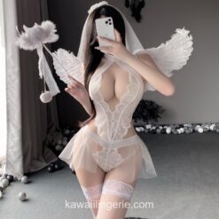 White Lace Angel Dress Lingerie 7