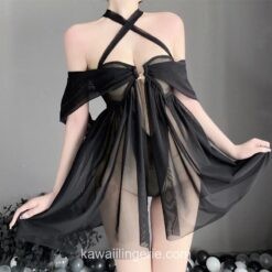 Lace Nightgown Open Chest Sleepwear 1