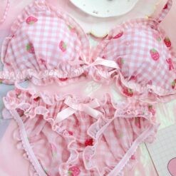 Strawberry Print Lolita Lingerie Set 2